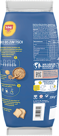 Brot, Meisterbäckers Classic mit Hirse & Quinoa (12 Stück), glutenfrei, 330 g