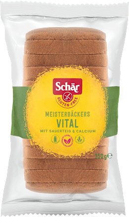 Brot, Meisterbäckers Vital mit Sauerteig (12 Stück), glutenfrei, 350 g