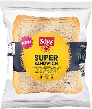 Brood "Super Sandwich" (6 stuks), glutenvrij, 280 g