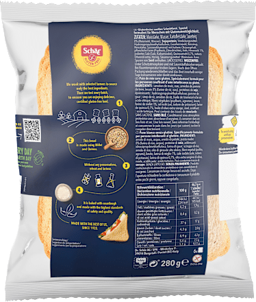 Brood "Super Sandwich" (6 stuks), glutenvrij, 280 g
