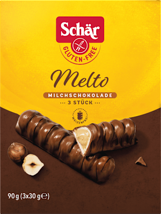 Schokoriegel, "Melto" Chocolat au Lait, glutenfrei (3 Stück), 90 g
