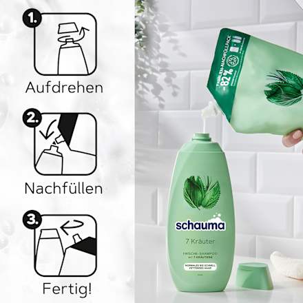 Shampoo 7 Herbs navulverpakking, 800 ml
