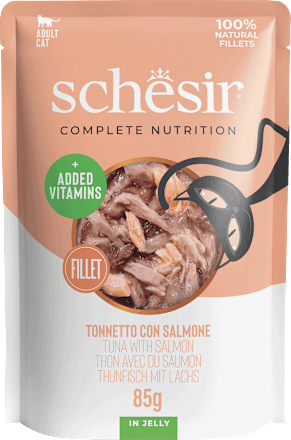 Nat kattenvoer met tonijn &amp; zalm in gelei, 85 g