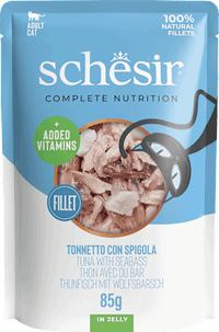 Nat kattenvoer met tonijn &amp; zeebaars in gelei, 85 g