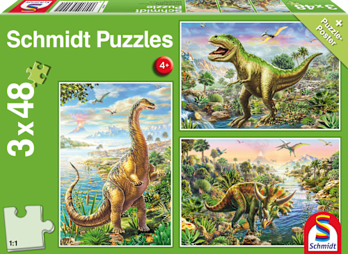 Puzzle Dino (3 x 48 Teile), 1 St