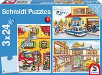 Puzzle Feuerwehr Polizei Set (3x24 Teile), 1 St