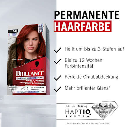 Schwarzkopf Brillance Haarfarbe L843 Leuchtendes Rot, 1 St