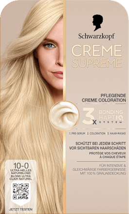 Haarfarbe 10-0 Ultra-Helles Naturblond, 1 St Schwarzkopf CREME SUPREME