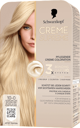 Haarfarbe 10-0 Ultra-Helles Naturblond, 1 St Schwarzkopf CREME SUPREME