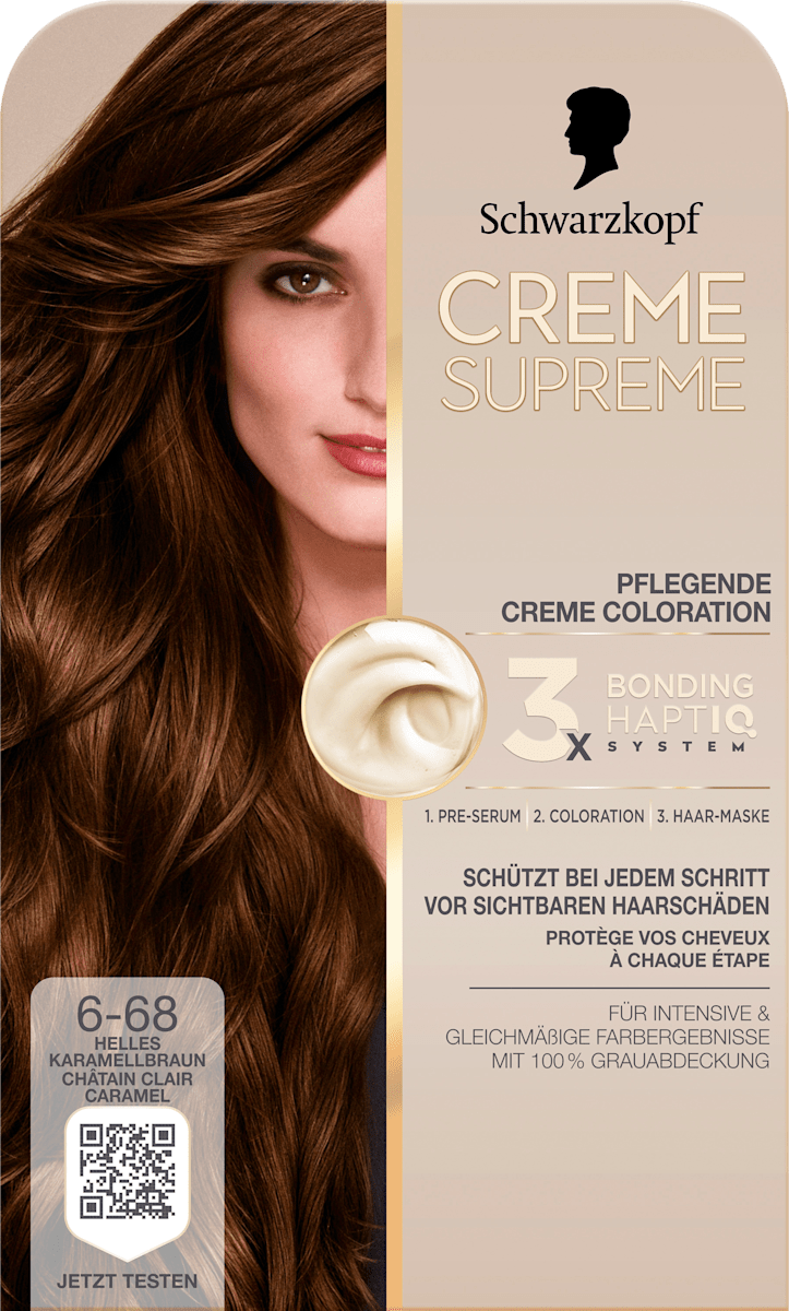 Schwarzkopf CREME SUPREME Haarfarbe 6-68 Helles Karamellbraun, 1 St
