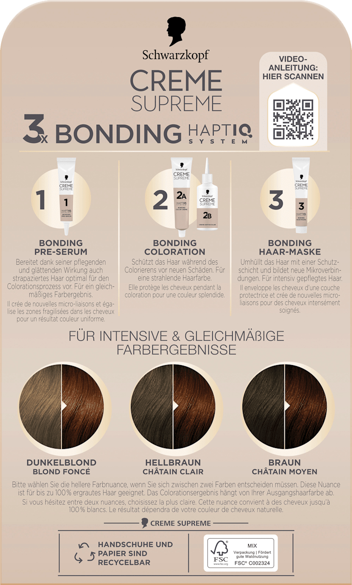 Schwarzkopf CREME SUPREME Haarfarbe 6-68 Helles Karamellbraun, 1 St