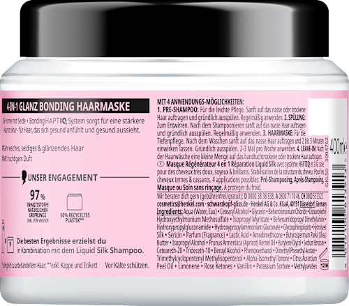 Haarmasker 4in1 Liquid Silk, 400 ml