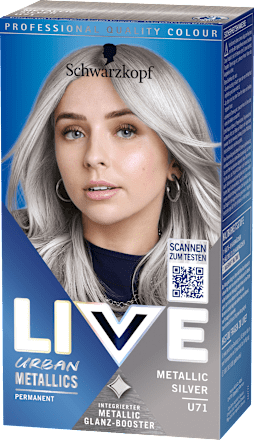 Haarfarbe Urban Metallics, U71 Metallic Silver, 1 St Schwarzkopf LIVE