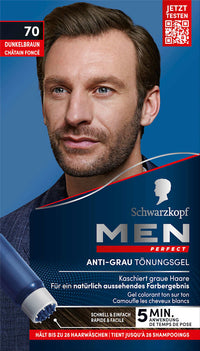 Schwarzkopf Men Perfect Intensivtönung Anti-Grau-Gel 70 Dunkelbraun, 1 St