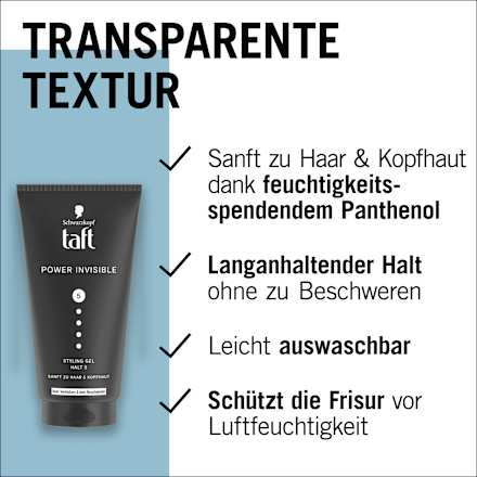 Haargel POWER INVISIBLE Halt 5, 150 ml Schwarzkopf taft