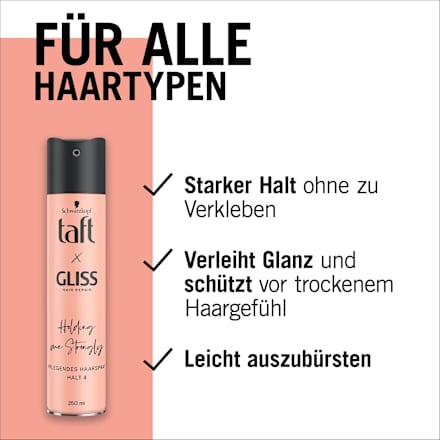 Haarspray taft x Gliss Holding me Strongly, 250 ml