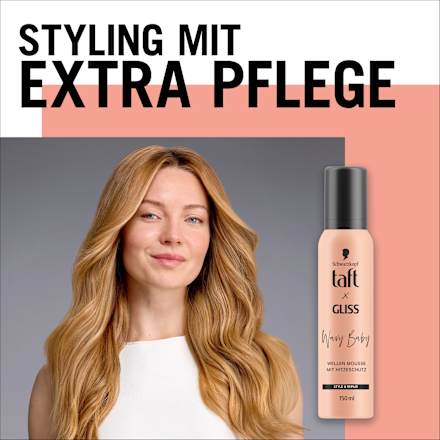 Schaumfestiger Wellenmousse Taft x Gliss Wavy Baby, 150 ml
