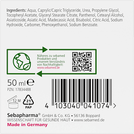 Gezichtscrème voor de droge huid, Urea Acute, parfumvrij, 50 ml