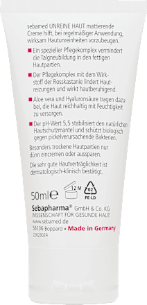 Matterende gezichtscrème voor de onzuivere huid, 50 ml