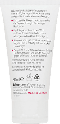 Matterende gezichtscrème voor de onzuivere huid, 50 ml