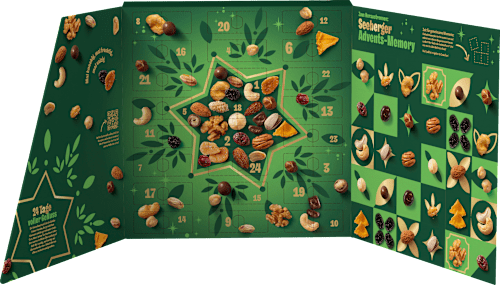 Adventskalender 2025 - 24 geNUSSvolle Snacks, 645 g Seeberger