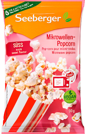 Mikrowellen-Popcorn, süß, 90 g Seeberger