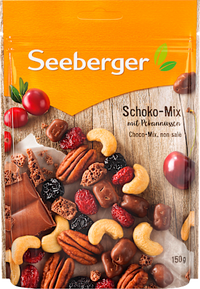 Nuss- & Trockenfrüchtemischung, Schoko-Mix mit Pekannüssen, 150 g