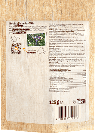 Trockenfrüchte, Pflaumen entsteint, 125 g