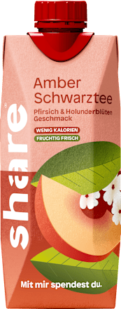 Eistee, Amber Schwarztee Pfirsich-Holunderblüte, 500 ml