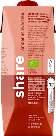 Eistee, Amber Schwarztee Pfirsich-Holunderblüte, 500 ml