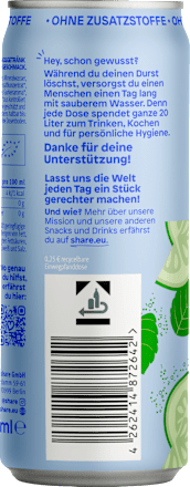 Frisdrank, Komkommer-Munt Spritzer, 330 ml WEGWERP