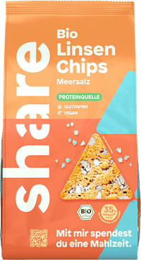 Linzenchips, gezouten met zwarte rijst, 80 g