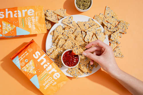 Linzenchips, gezouten met zwarte rijst, 80 g