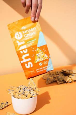 Linzenchips, gezouten met zwarte rijst, 80 g