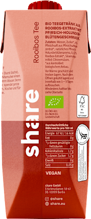 Rooibos Tee, Pfirsich & Holunderblüte, 500 ml share