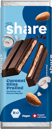 Chocolade, kokos &amp; amandel, 80 g