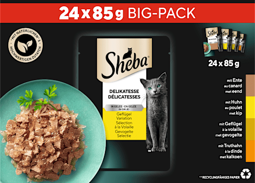 Natvoer voor katten Delicatessen - Gevogelte Variatie, Multipack (24x85 g), 2,04 kg