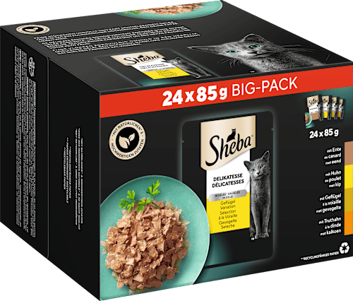 Natvoer voor katten Delicatessen - Gevogelte Variatie, Multipack (24x85 g), 2,04 kg