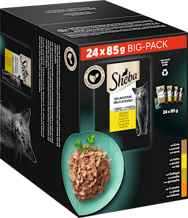 Natvoer voor katten Delicatessen - Gevogelte Variatie, Multipack (24x85 g), 2,04 kg