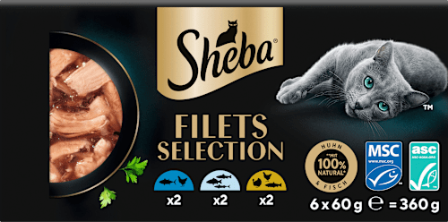 Nassfutter Katze Filets mit Geflügel & Fisch, Multipack (6x60 g), 360 g