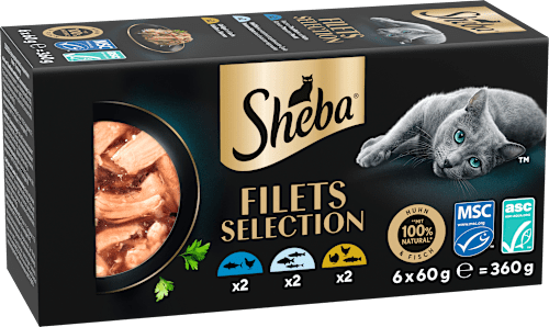 Nassfutter Katze Filets mit Geflügel & Fisch, Multipack (6x60 g), 360 g