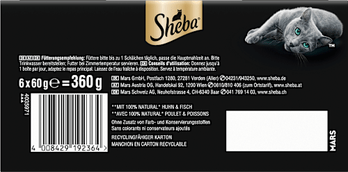 Nassfutter Katze Filets mit Geflügel & Fisch, Multipack (6x60 g), 360 g