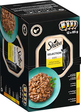 Natvoer voor katten met gevogelte, variatie in saus, selectie multipack (12x85 g), 1,02 kg