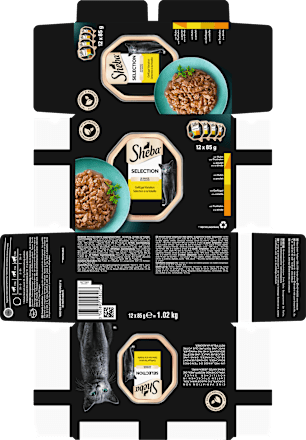 Natvoer voor katten met gevogelte, variatie in saus, selectie multipack (12x85 g), 1,02 kg