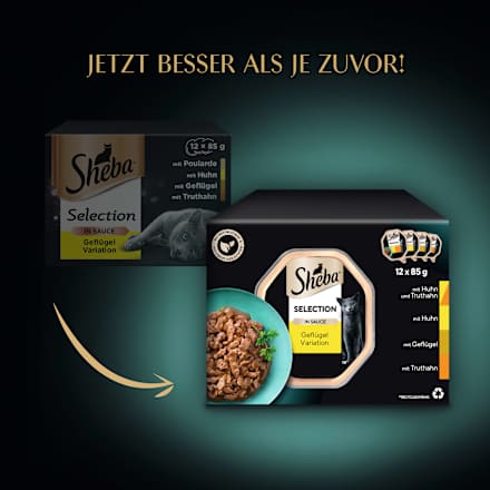 Natvoer voor katten met gevogelte, variatie in saus, selectie multipack (12x85 g), 1,02 kg