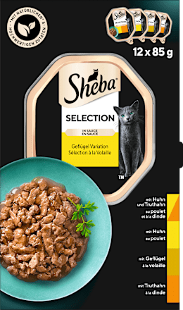 Natvoer voor katten met gevogelte, variatie in saus, selectie multipack (12x85 g), 1,02 kg