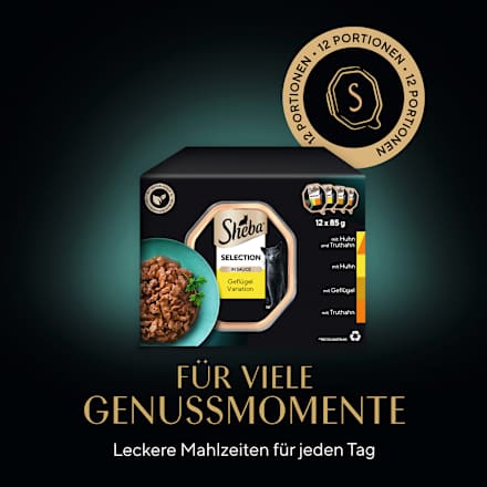 Natvoer voor katten met gevogelte, variatie in saus, selectie multipack (12x85 g), 1,02 kg