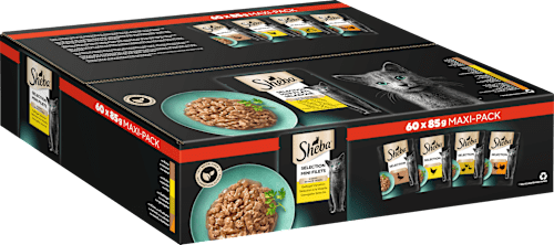Nat kattenvoer gevogeltevariatie, minifilets in saus, Selection Maxipack (60x85 g), 5,1 kg