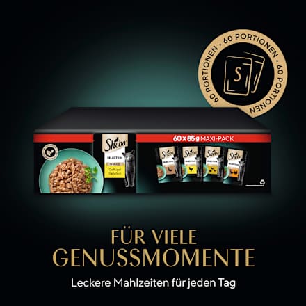 Nat kattenvoer gevogeltevariatie, minifilets in saus, Selection Maxipack (60x85 g), 5,1 kg