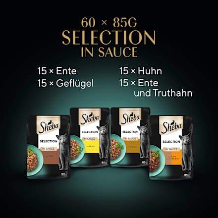 Nat kattenvoer gevogeltevariatie, minifilets in saus, Selection Maxipack (60x85 g), 5,1 kg